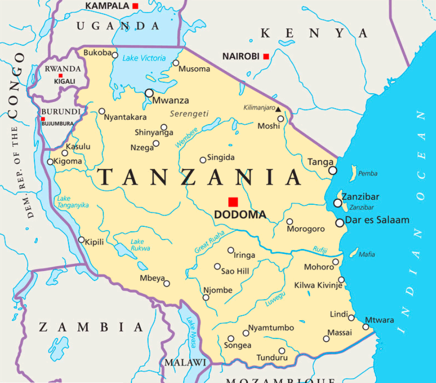 where-is-tanzania-on-map