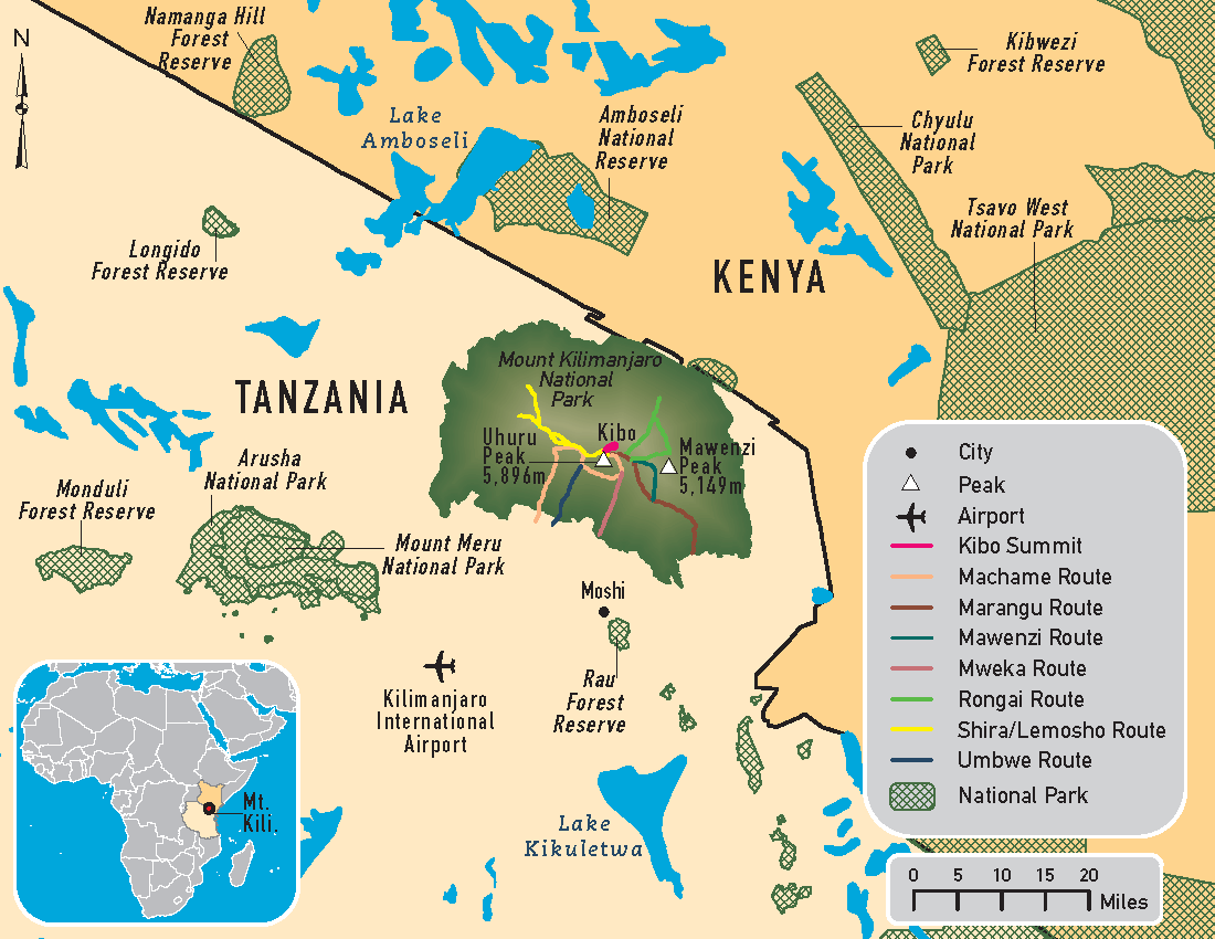 mount-kilimanjaro-route-map
