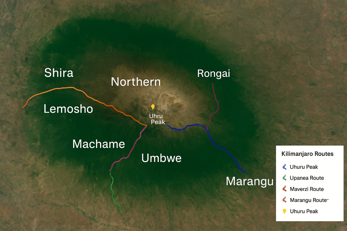mount-kilimanjaro-route-map