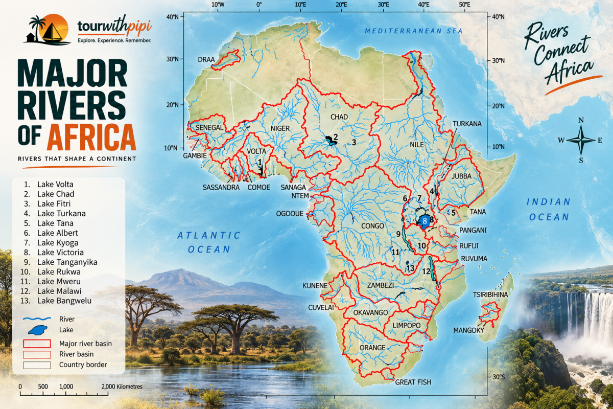 rivers of africa map